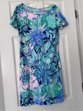 Lilly Pulitzer Green, Blue & Pink Floral Shift Dress